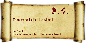 Modrovich Izabel névjegykártya